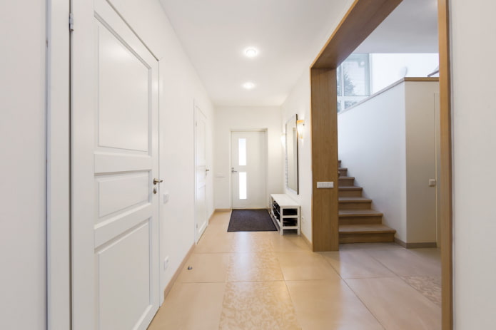 hallway layout in the interior of the house