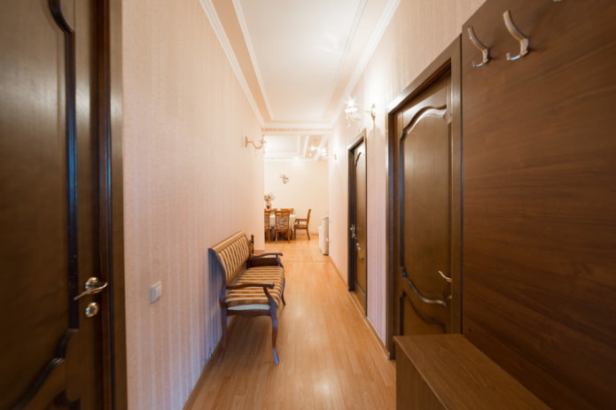 narrow corridor in the interior of a country house