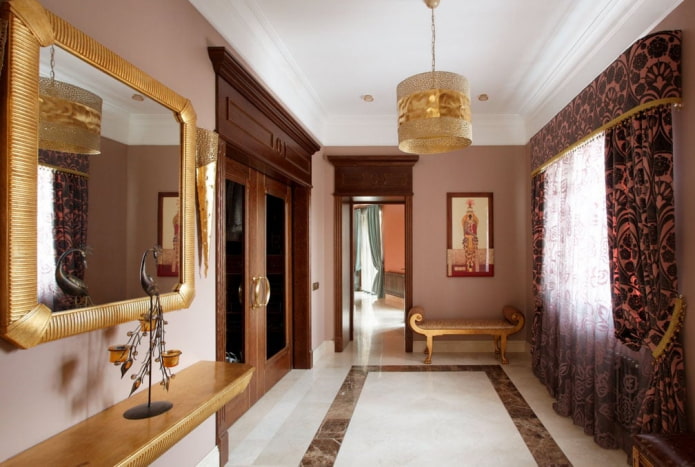 color design of the hallway in the interior of the house