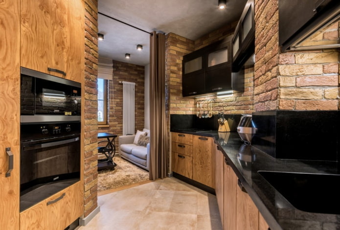 lighting in the interior of the kitchen-hallway