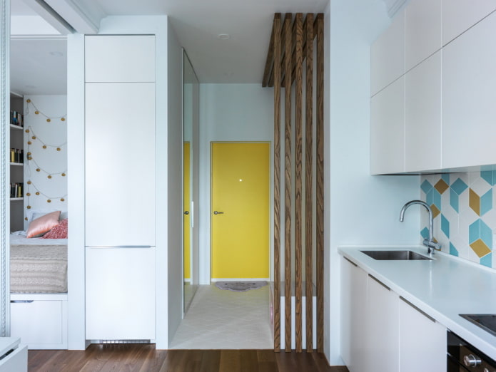 modern hallway and kitchen