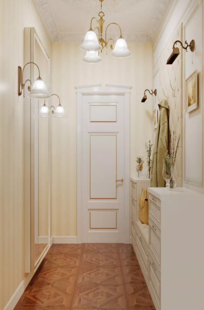 hallway in the interior of a long corridor