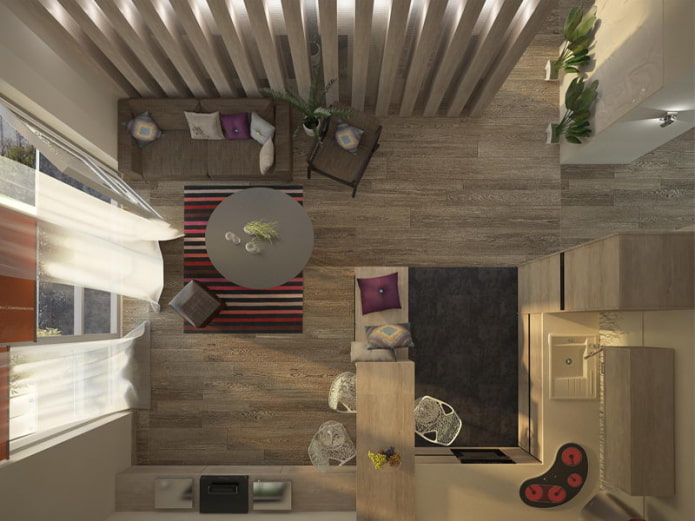 Kitchen-living room layout