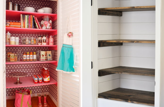 Shelves on the walls Shelves on the walls