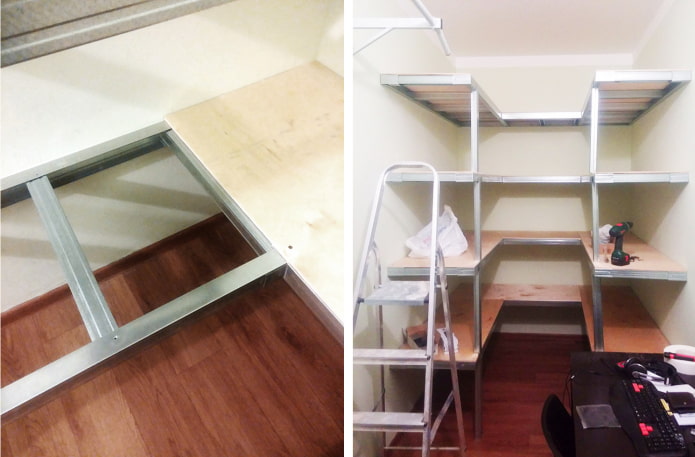 Fixing the shelves Fixing the shelves