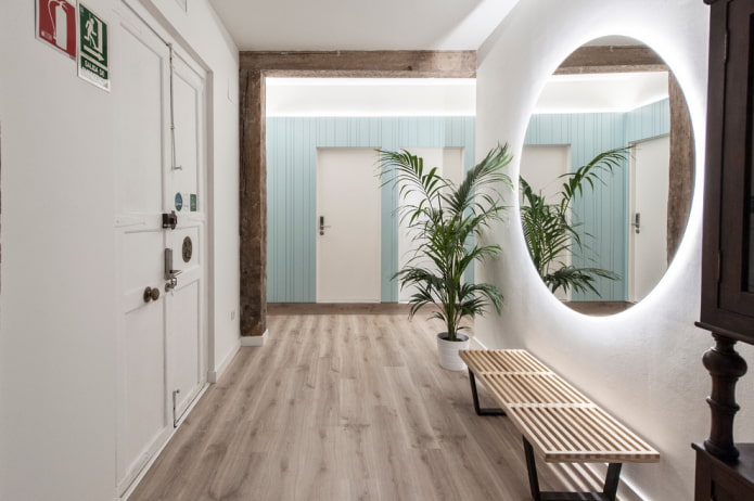 decoration of the corridor in the Scandinavian style