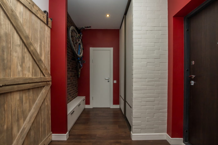 colors of the interior of the hallway in an industrial style