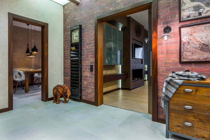 finishing the hallway in an industrial style