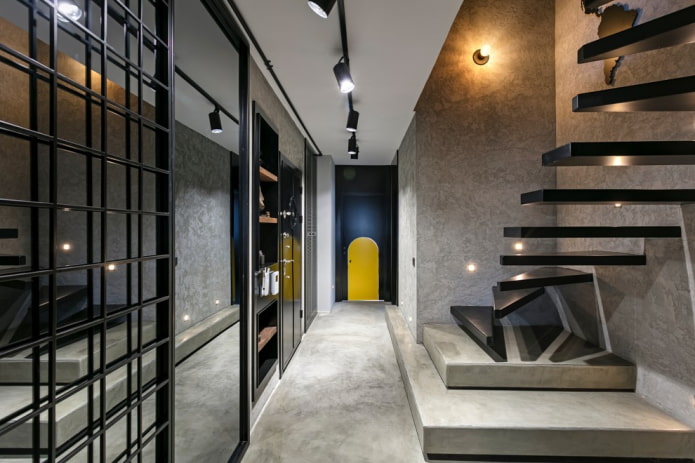 industrial style hallway lighting