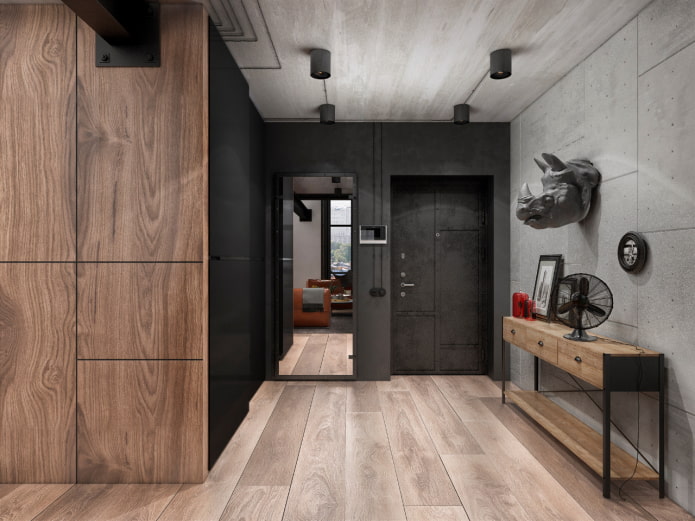 finishing the hallway in an industrial style