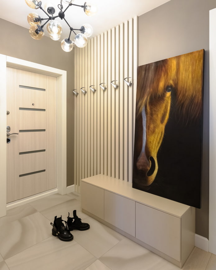 decor in the interior of the corridor in high-tech style