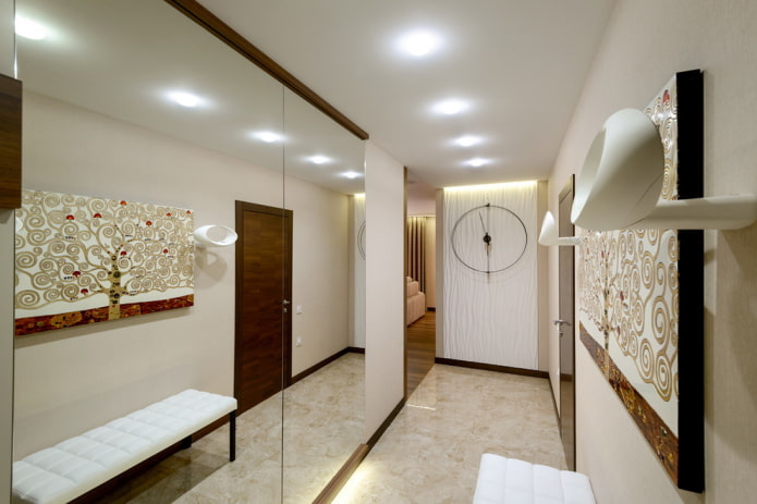 decor in the interior of the corridor in high-tech style