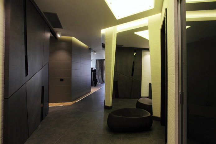 dark hallway with lighting