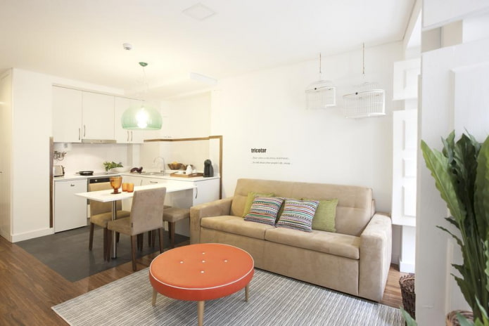 kitchen-living room design 17 squares