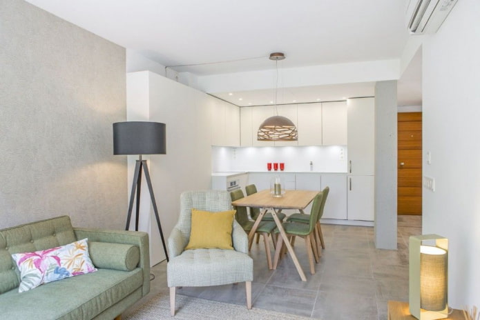 kitchen-living room design 17 squares