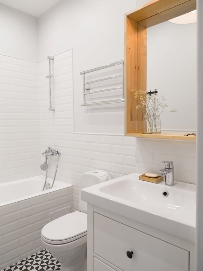 white brick effect tiles