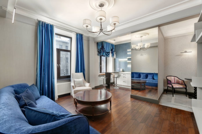 arrangement of the interior of the kitchen-living room arrangement of the interior of the kitchen-living room