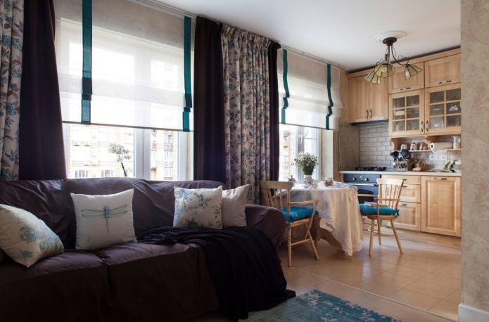 arrangement of the interior of the kitchen-living room arrangement of the interior of the kitchen-living room