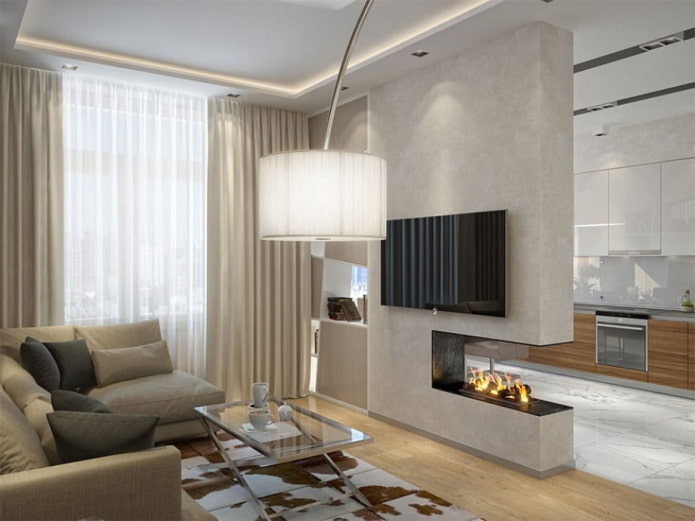 interior design of the kitchen-living room interior design of the kitchen-living room