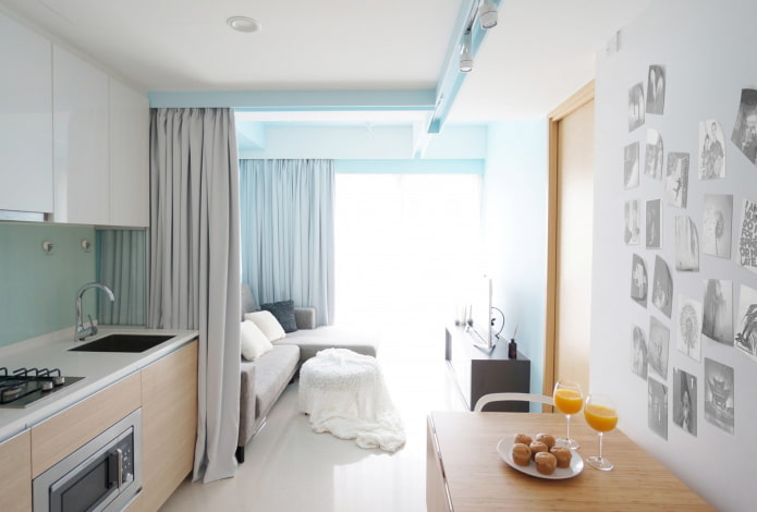 zoning of the combined kitchen-living room