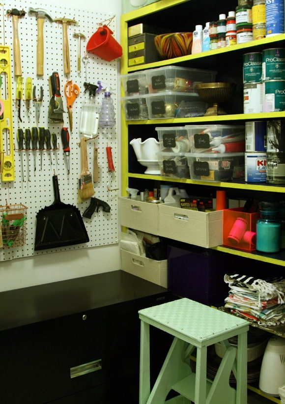 pantry design with home workshop