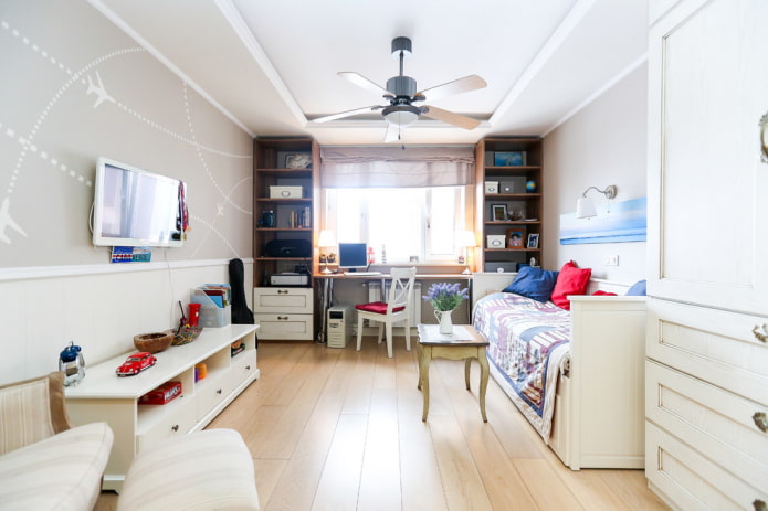 bedroom for a boy in the style of provence