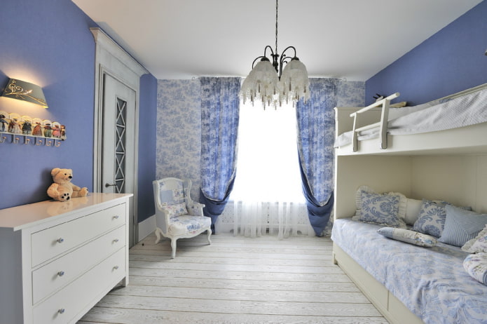 colors of the interior of a children's bedroom in Provencal style