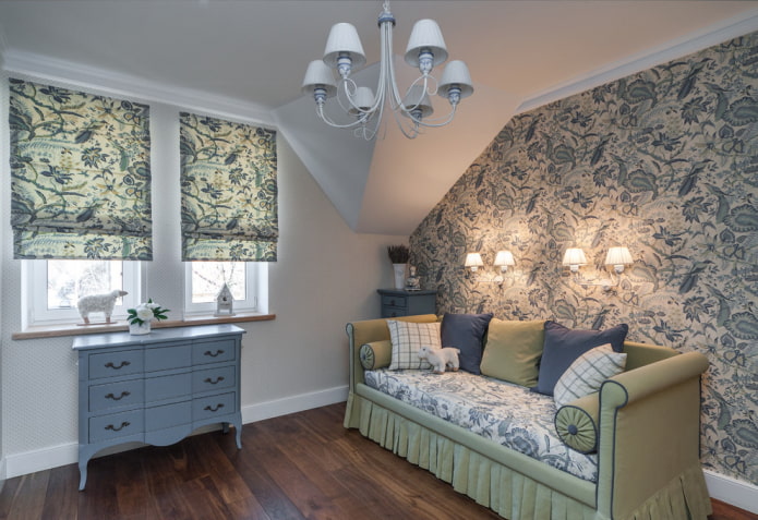 Provence style children's bedroom lighting