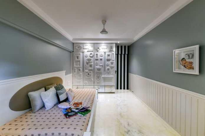 design of a white and gray children's room design of a white and gray children's room