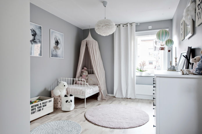 design of a white and gray children's room design of a white and gray children's room