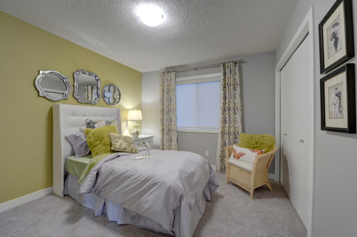 interior of a gray nursery with bright accents interior of a gray nursery with bright accents