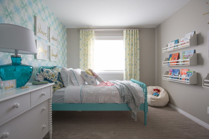 interior of a gray nursery with bright accents interior of a gray nursery with bright accents