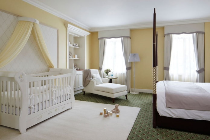 visual zoning of the combined bedroom and nursery visual zoning of the combined bedroom and nursery