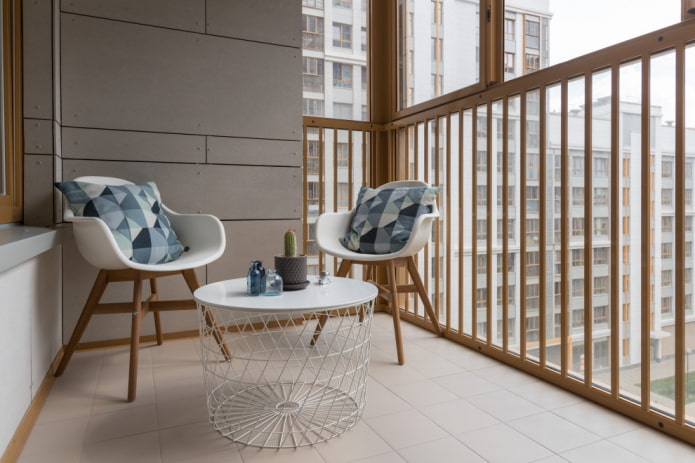 furnishing a loggia in a Scandinavian style