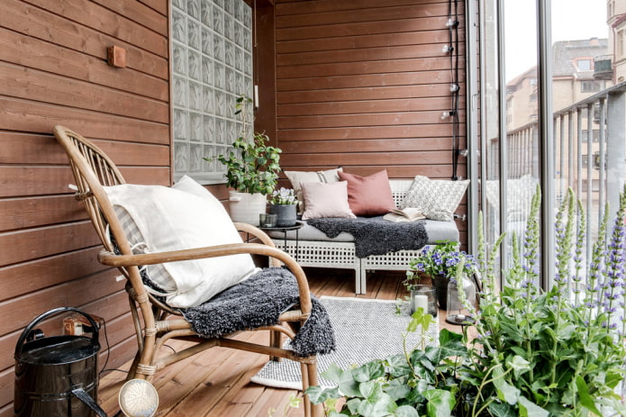 Scandinavian style loggia decoration