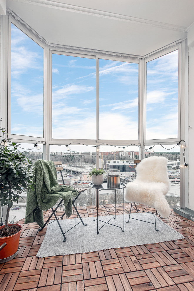 Scandinavian style loggia decoration