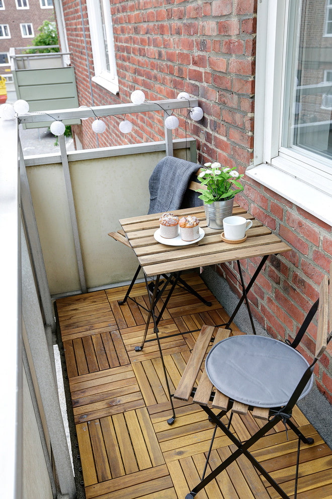 small loggia in the Scandinavian style