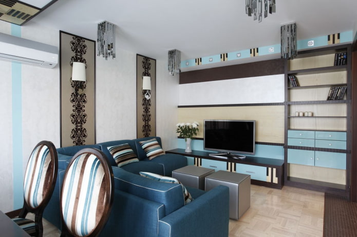 interior blue-brown living room interior blue-brown living room