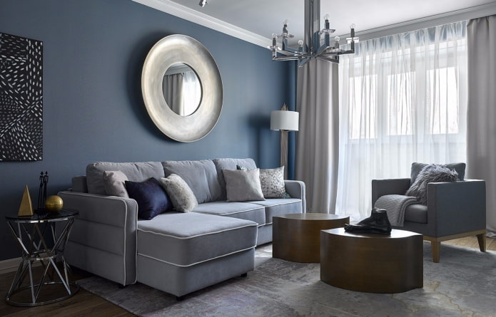 gray-blue living room interior gray-blue living room interior