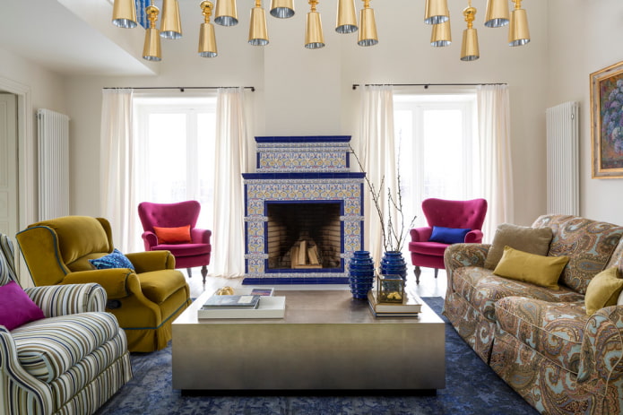 accessories and decor in the living room in the interior of the house