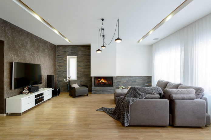 living room lighting in the interior of the house