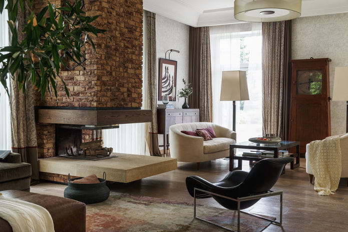 living room design in the interior of the house