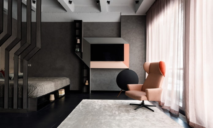 living room with sleeping area living room with sleeping area