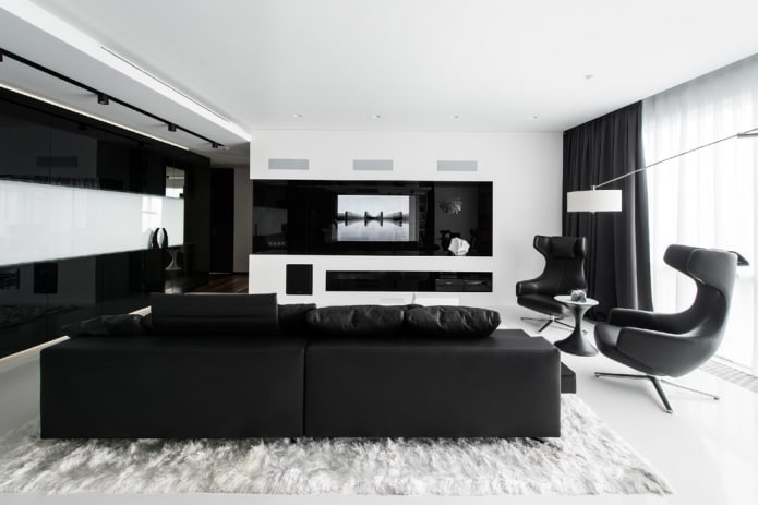 Black and white living room Black and white living room
