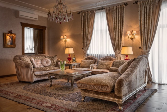 living room furnishings in classic style