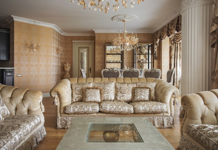 living room furnishings in classic style