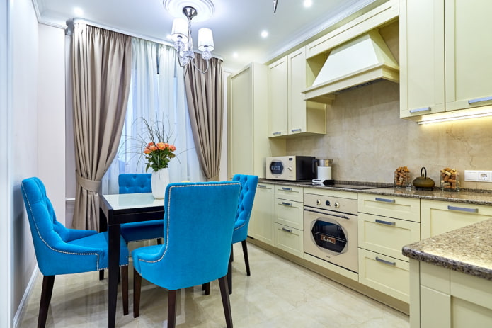 Bright dining area and laconic set Bright dining area and laconic set