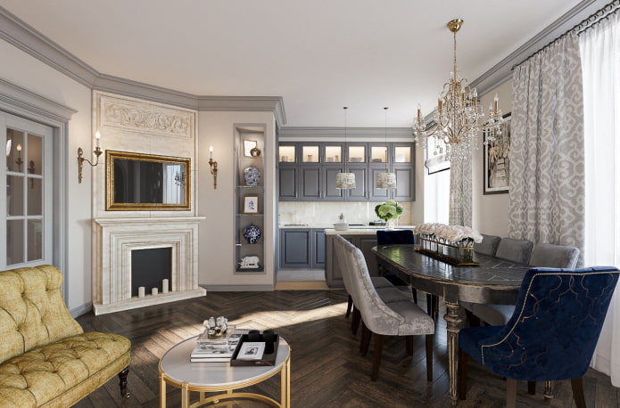 Large kitchen with dining area and sofa Large kitchen with dining area and sofa