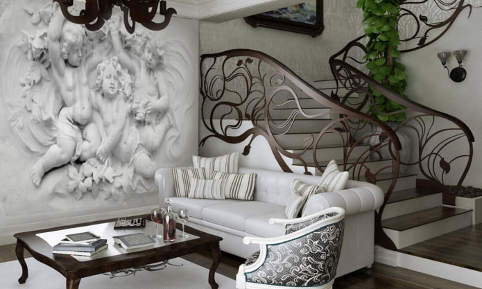 photomurals in the interior in the art nouveau style