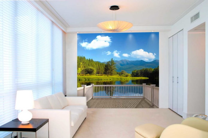 wall mural with the effect of expanding space